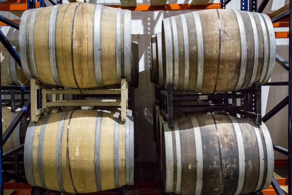 Beer barrels at Brooklyn Brewery bunker