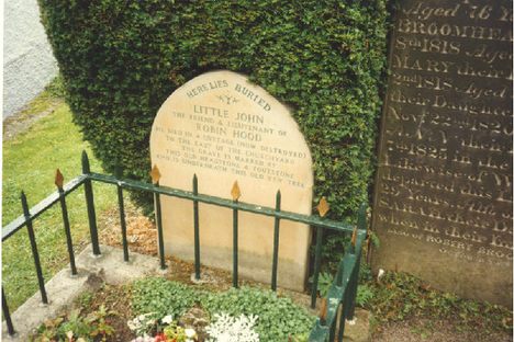 The headstone at the grave of Little John.