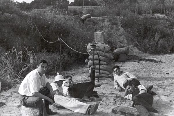 Parsons (Right, foreground) and the Rocket Boys in 1936