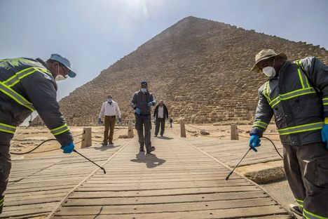 The Giza pyramid complex, Egypt, March 25, 2020. 