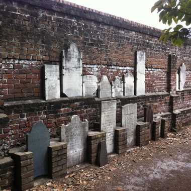 Gravestones displaced by Union soldiers.