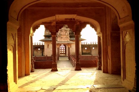 Sunlit pavilion.