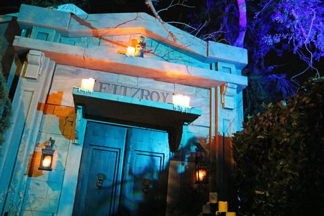 The Fitzroy Mausoleum at night, ready to scare visitors.