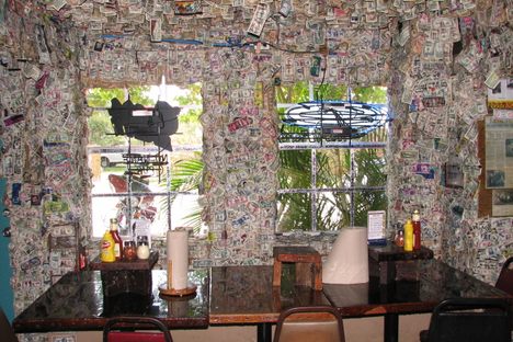Add a dollar bill (or several) to the floor-to-ceiling collection.