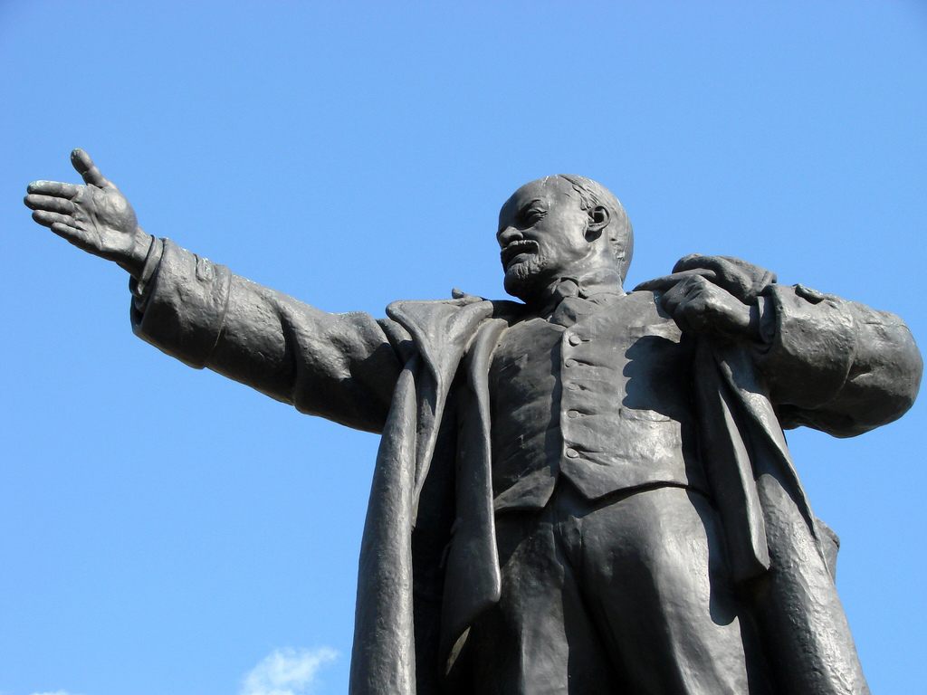 Statues like this were once found all across Russia. None mentioned whether Lenin was a mushroom.