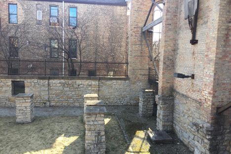 The church's former interior, now a garden space.