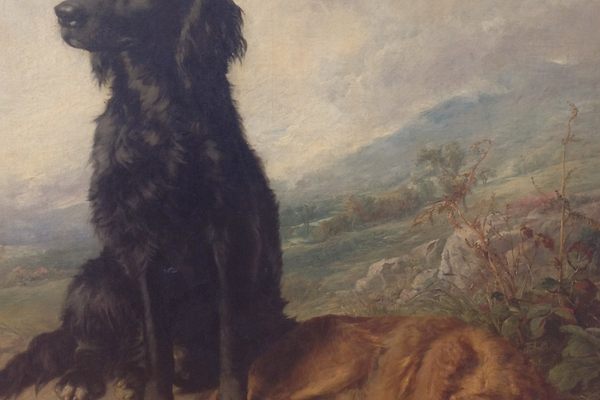 John Thomas Peele, Waiting For Their Master, 1859. Oil on canvas. Gift of the Mr. and Mrs. Alvin E. Maurer, Jr. estate 