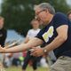  A competitor fails to catch a thrown egg without it smashing during an egg throwing discipline of the 2017 World Egg Throwing Championships