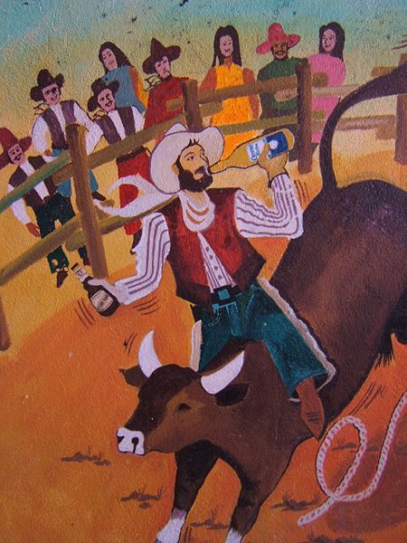 A mural advertising Corona Extra.