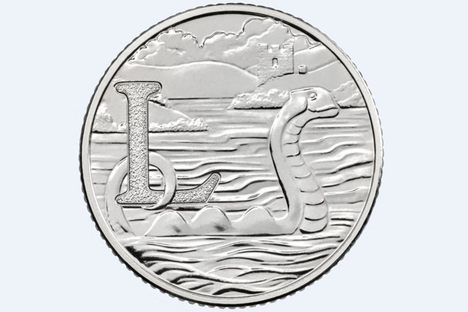 The Loch Ness Monster appears on one of the 26 new 10 pence pieces.