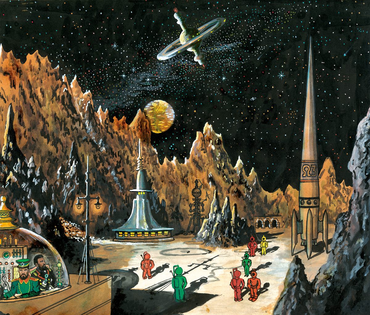 A scene from Rocket Ship MDX, one of the films made in Rocaterrania.