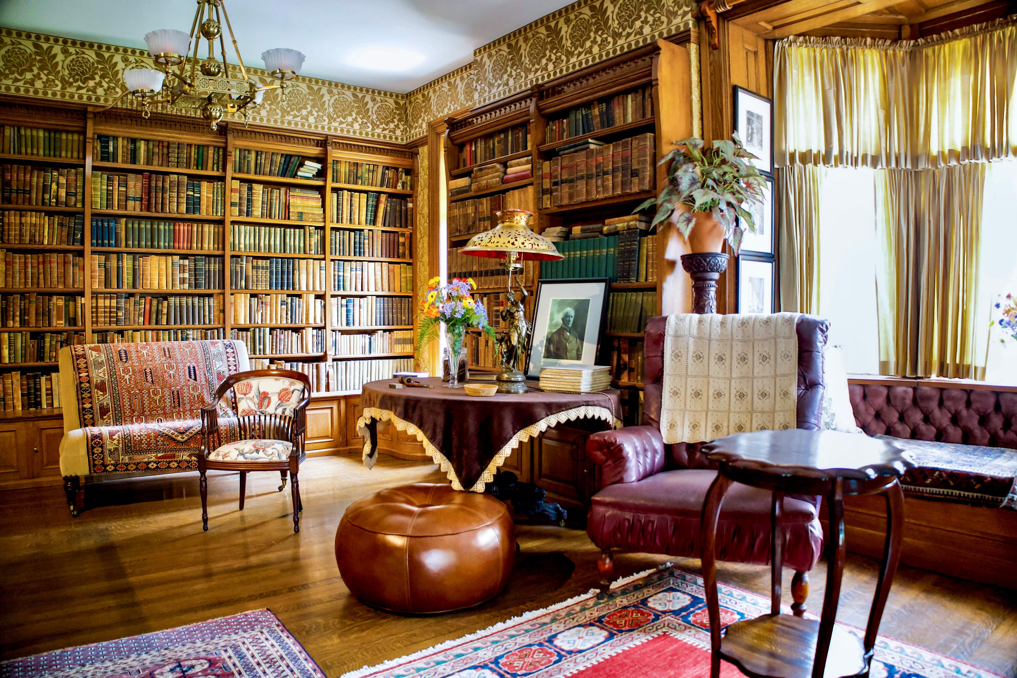 The library of the Wilcox mansion, where Roosevelt took the oath of office. 