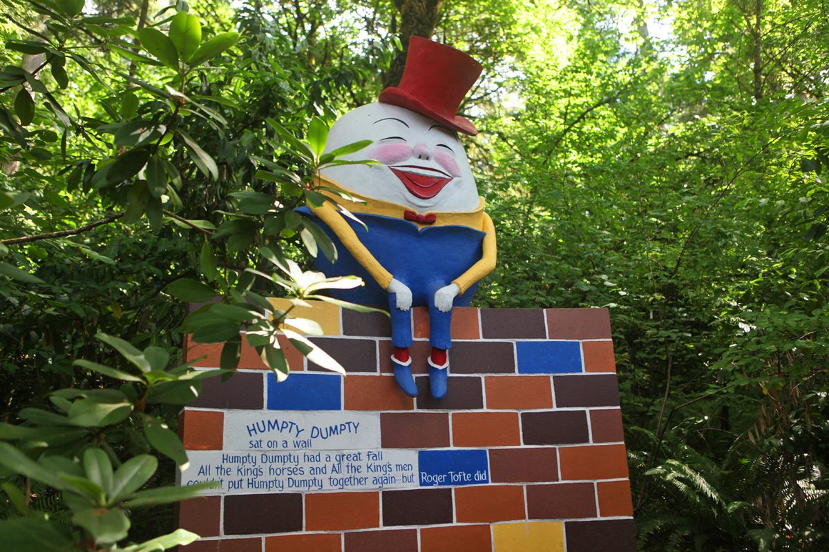 Luckily, Humpty Dumpty doesn't topple from this wall.