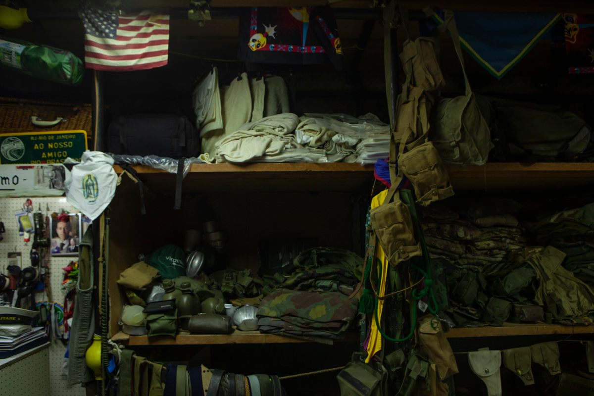 Sellers often peddle military goods.