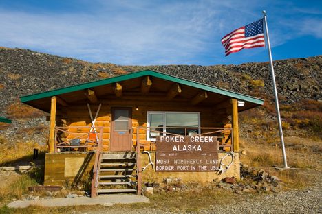 The Poker Creek border crossing.