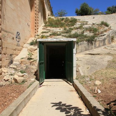Entrance to the Lascaris War Rooms, St. James Ditch in Valletta, Malta
