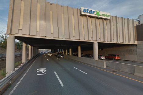 Star Market jutting out over the highway