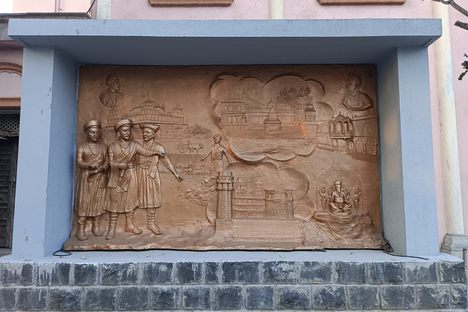 One of the murals depicting the Maratha Empire.