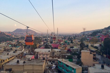 Colourful cable cars