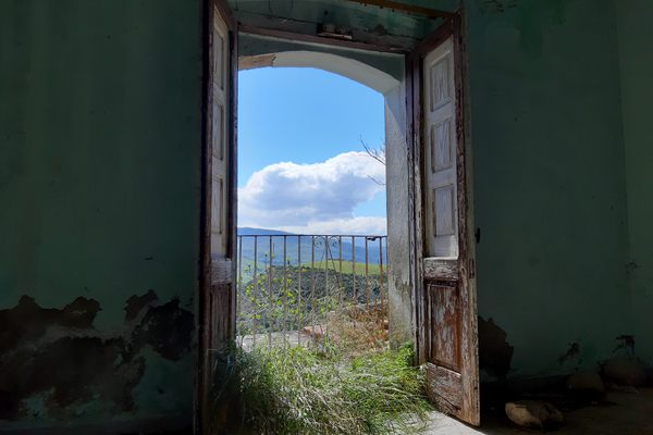 Inside one of the abandoned homes.