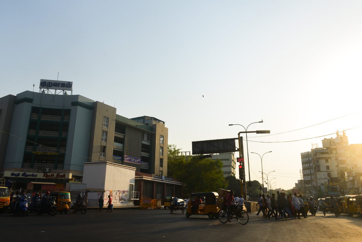 An intersection in Chennai's George Town neighborhood.
