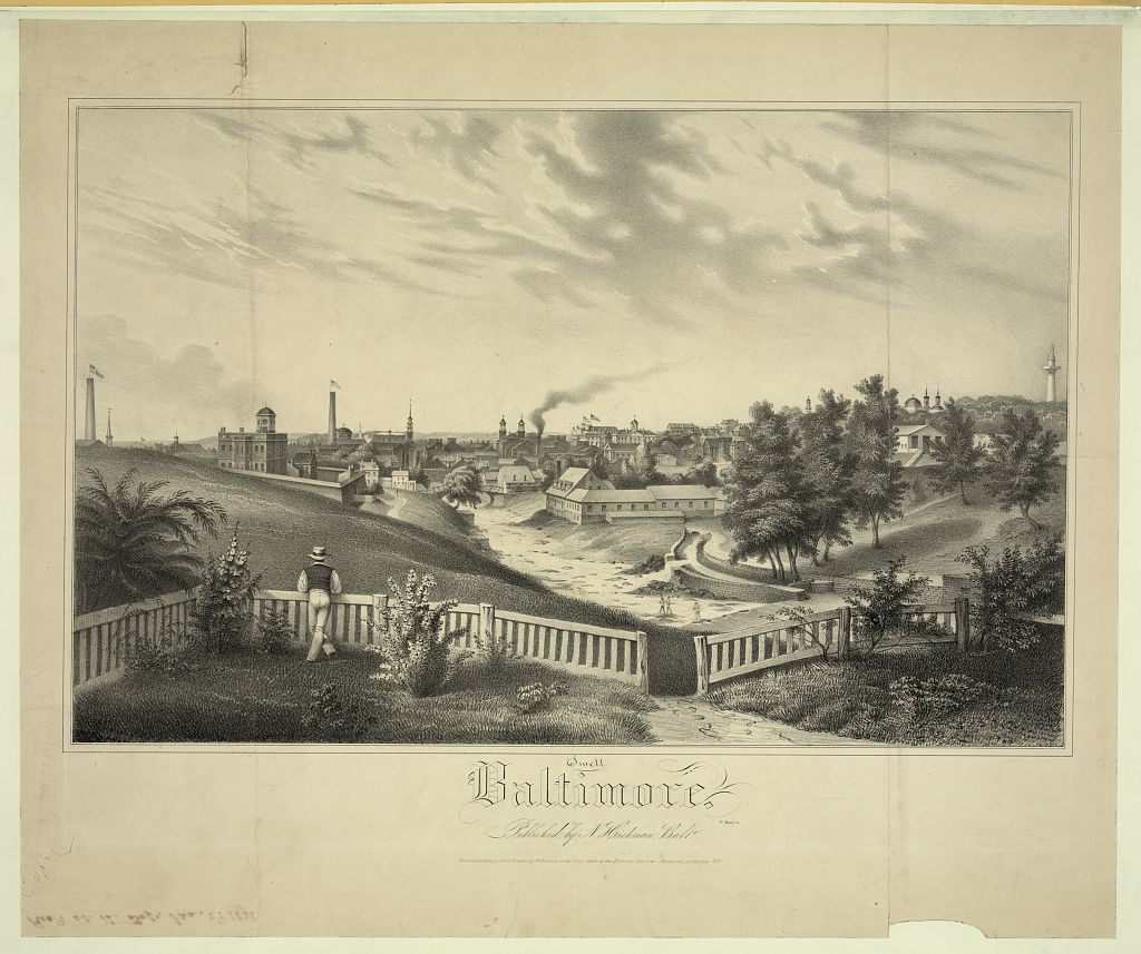 Baltimore, c. 1840, around the time when Berger Cookies were introduced to the city.