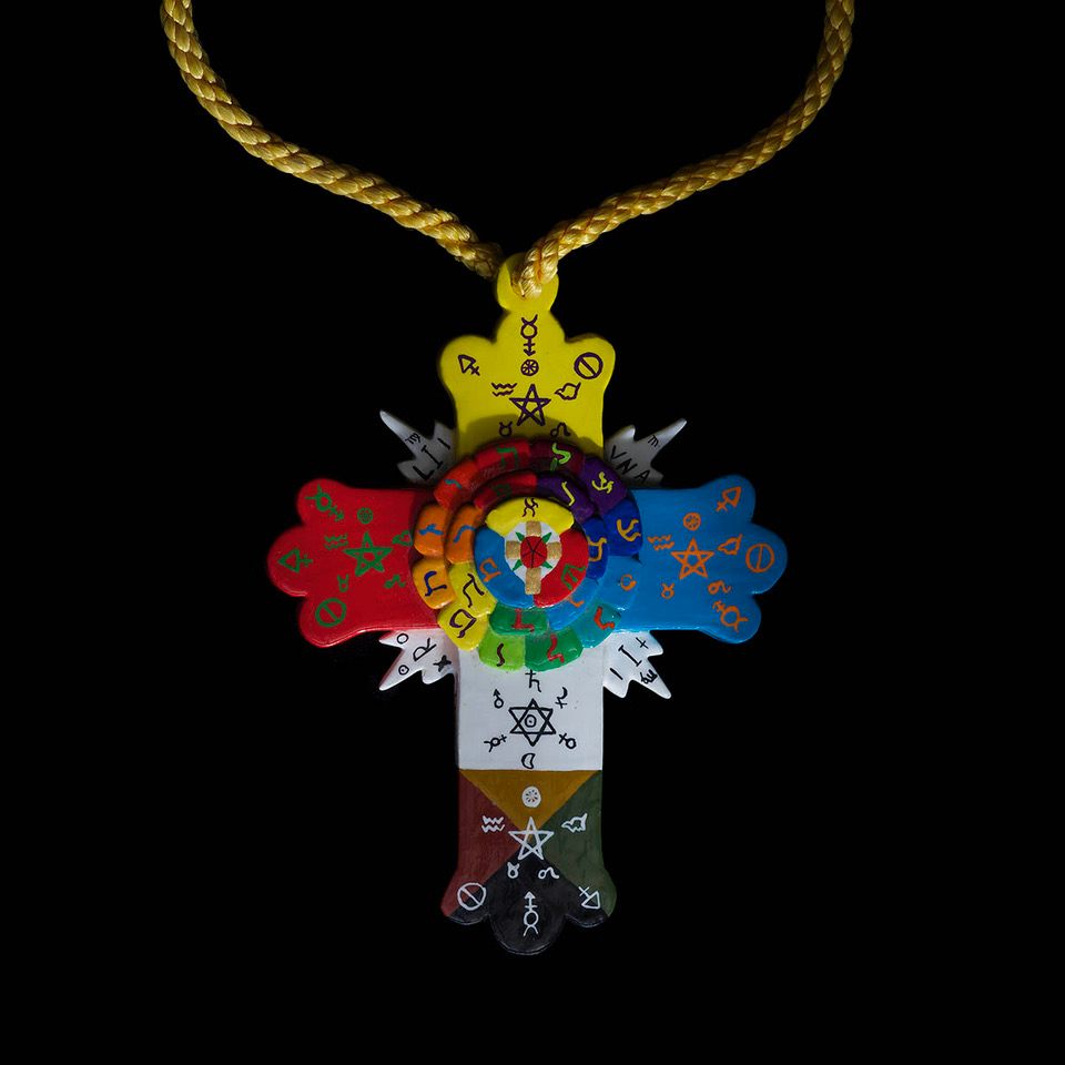 The Rosy Cross, a symbol associated with the esoteric Rosicrucian society.