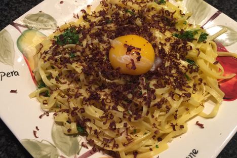 Tuna heart carbonara