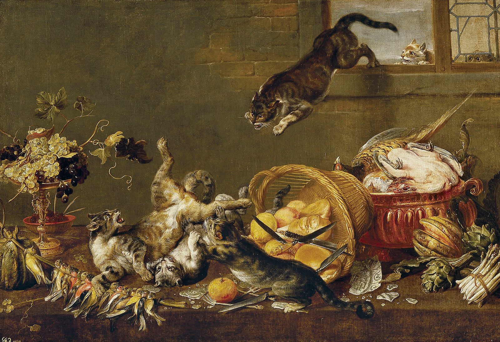<em>Cats Fighting in a Larder</em> by Paul de Vos.