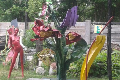 Flower sculpture in the sculpture garden.