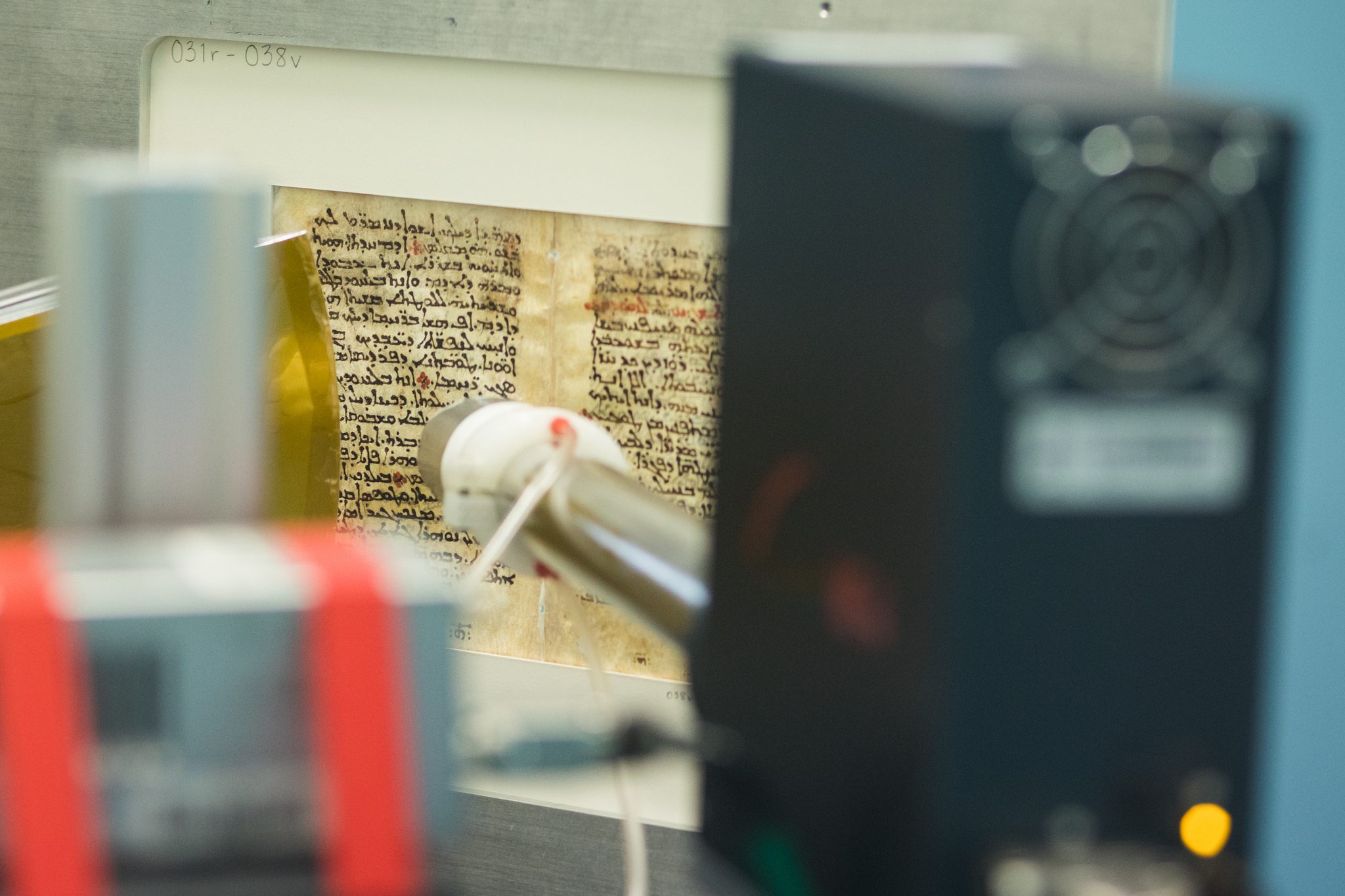 The leaves of parchment were removed from the binding and blasted with X-rays,