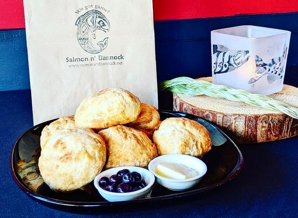 Cook normally serves her bannock with pemmican mousse.