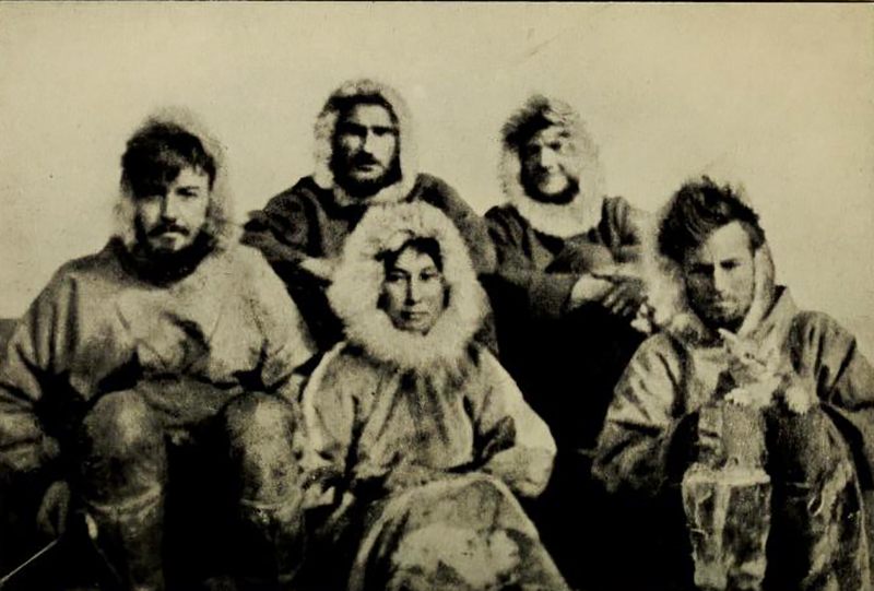 Ada Blackjack, pictured with the rest of the expedition to Wrangel Island. 
