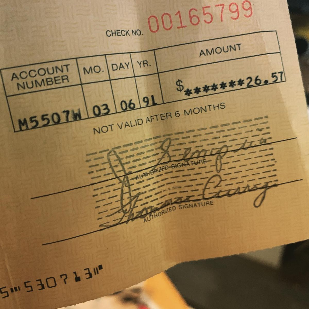 The check expired before "Smells Like Teen Spirit" was even released.