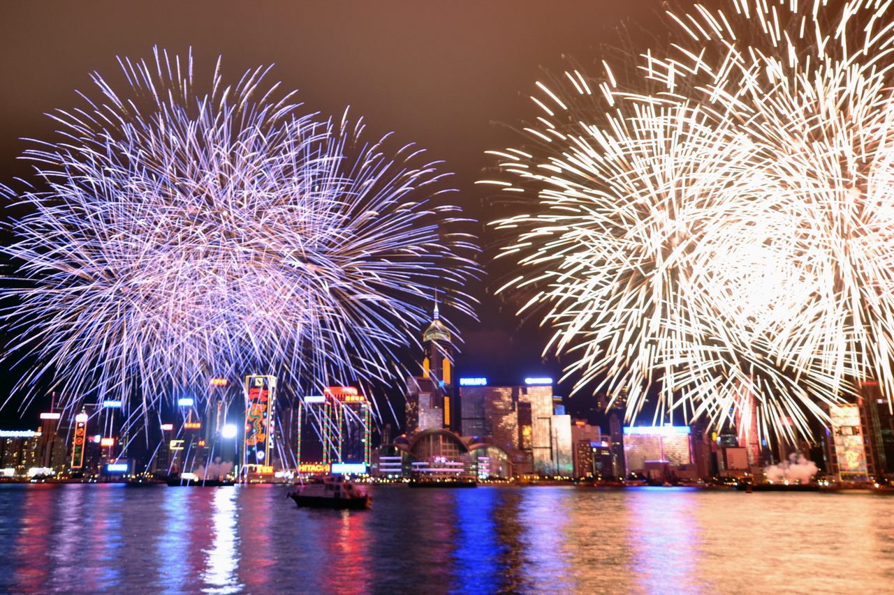 View of the 2012 Lunar New Year fireworks, planned by Wilson Mao.