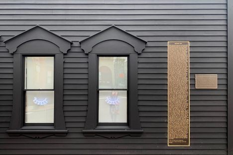 “Historic Site Plaque” (2021) by Lenka Clayton and Phillip Andrew Lewis.