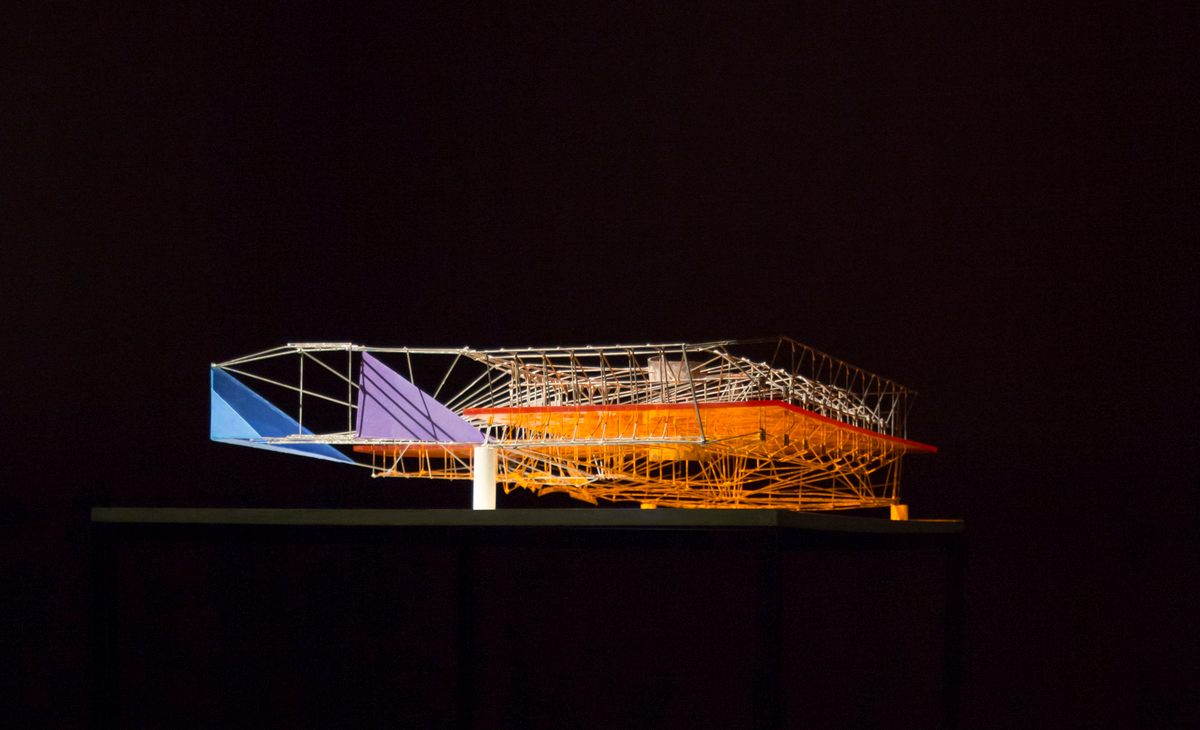 "Orange Sector" (1958), also from the color series. Tinted plexiglass was a relatively new material in Nieuwenhuys's time.