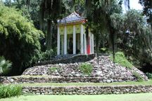 A Buddha temple in Avery Island's Jungle Gardens.