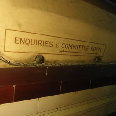 Signs to the offices that were once in the tunnels.