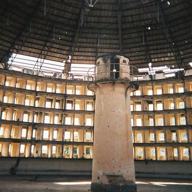 A view from inside one of the prison blocks.