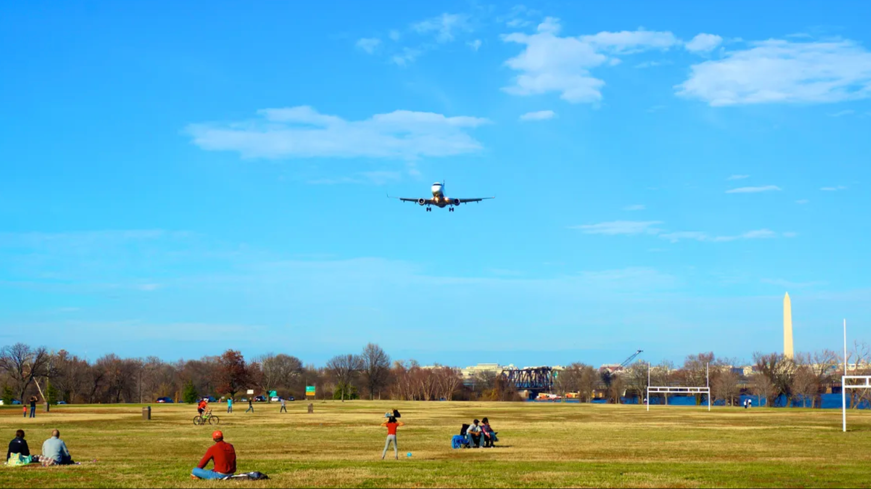 Planes fly just a few hundred feet overhead as they take off and land on runway 1/19.