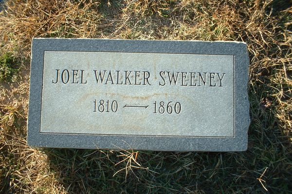 Joel Walker Sweeney gravemarker.