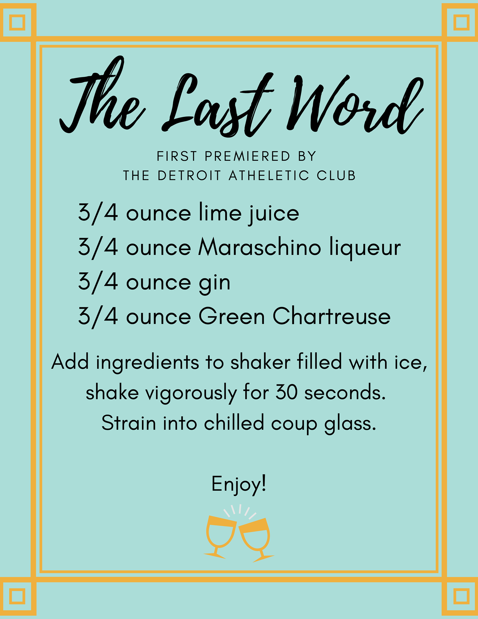 "The Last Word" fell off the map after Prohibition.