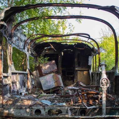 The skeleton of a bus to carry non-animal acts across the country