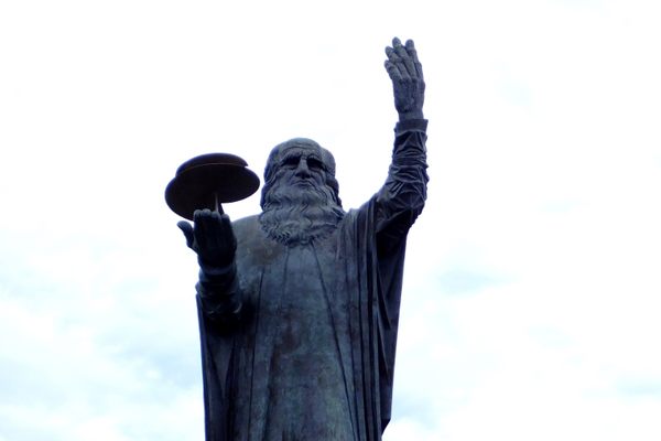 Leonardo da Vinci Statue, Airport Rome, Italy