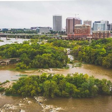 Sharp's Island (in foreground) in the James River.
