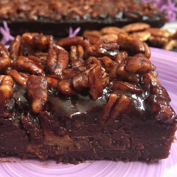 Most Texas sheet cakes come topped with pecans.