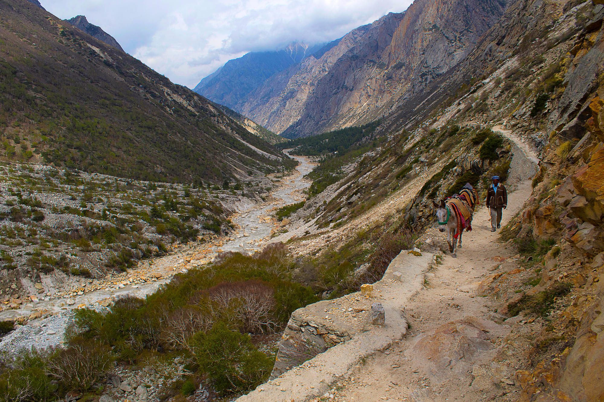 Mountain pass near Gangotri glacier, Uttarakhand, India.