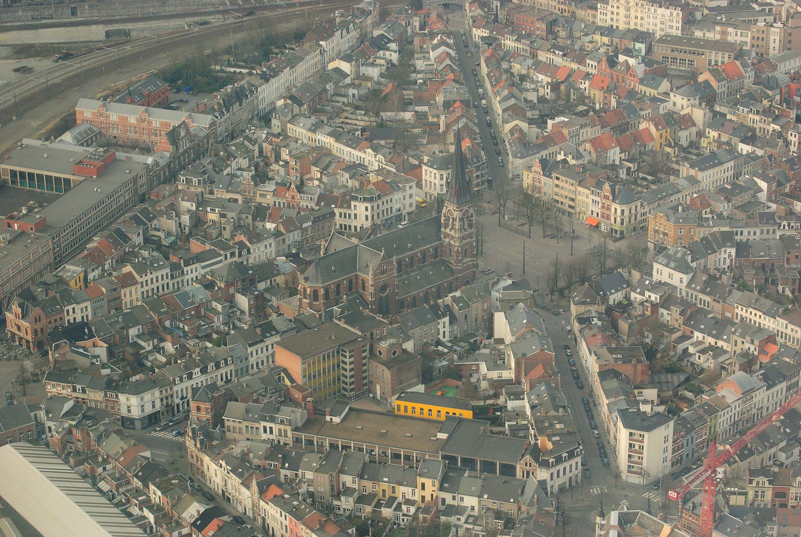 An aerial view of northeast Antwerp.