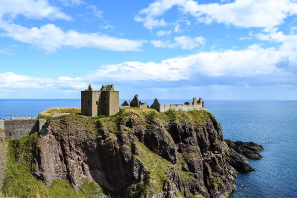 Dunnottar on the cliff looking out on the North Sea